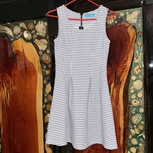 Dina Be Blue and White Checkered A-line Dress